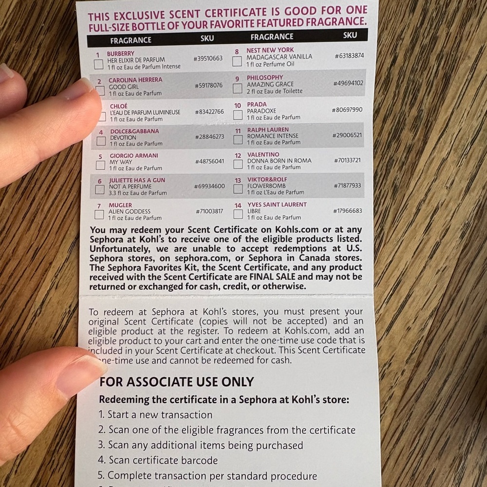 Sephora Scent Certificate - Picture 2 of 3